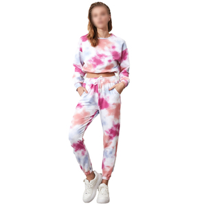 Chándal informal deportivo Sexy de 2 piezas personalizado para mujer, Sudadera con capucha y cordones de Color sólido tejido, Top corto, pantalones ajustados para correr para invierno - Product Image 6