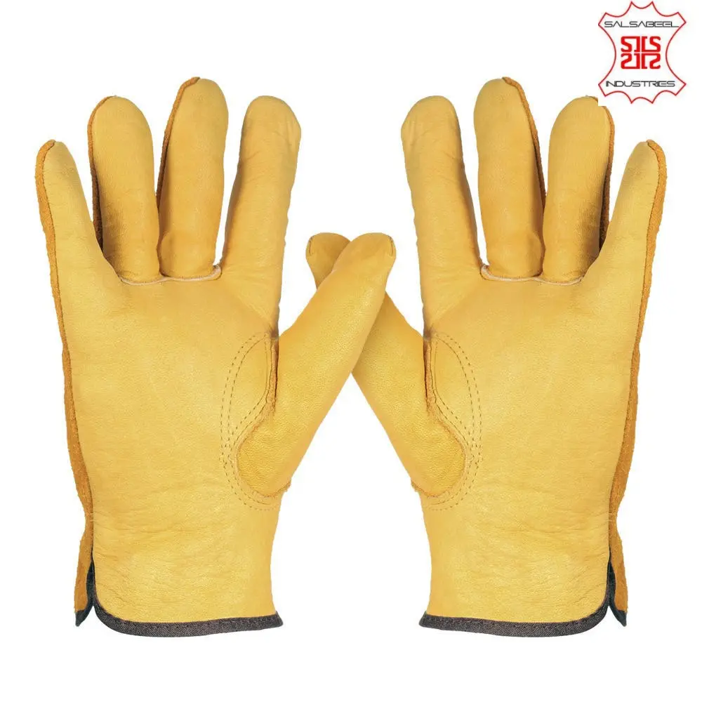 high quality Leather Customized Logo Leather Fashion Working Gloves for Women MEN
