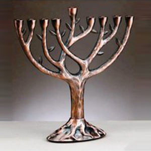 Cuivre Antiqui Menorah Bougie Stand main - Product Image 1