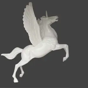 Levensgrote Fiberglas Beeldjes Gerezen Vliegend Paard Glasvezel Pegasus Standbeeld