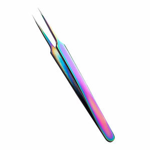 Free Sample Hot Selling Pro-Straight Plasma Multicolor Eyelash <b>Extension</b> Tweezers and Volume Lash Tweezers Eco-Friendly - Product Image 1