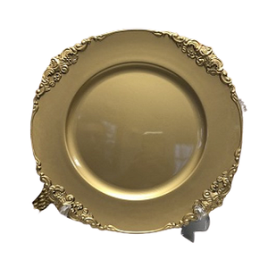 Design attrayant sous Show Plate Plaque de chargeur de couleur or en laiton faite à la main pour l'utilisation de mariage à la maison - Product Image 4