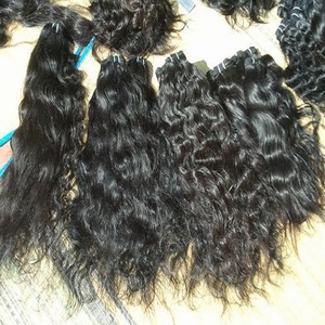 Indian Virgin Remy Curly Human Hair <b>Extensions</b> with Machine Double Weft and <b>Micro</b>-Link Attachment - Product Image 3