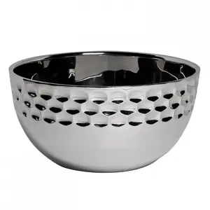 Aluminum Metal Serving <b>Bowl</b> Round <b>Large</b> With Unique Design Hotel Supply Wedding Decoration Silver Polished <b>Bowls</b> - Product Image 1