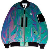 Blouson bomber réversible réfléchissant en polyester/coton, imperméable, respirant, séchage rapide, fermeture éclair non tissée, service OEM, meilleur prix