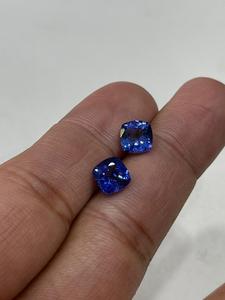 La mejor calidad Natural Tanzanita Azul Cojín Corte Par de piedras calibradas Calidad AAAAA - Product Image 2
