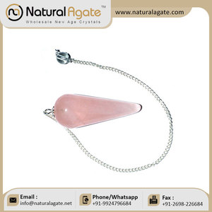 Meilleur pendules lisses d'avion en Quartz Rose Divination artisanat guérison chakra pendule de pierres précieuses pour la thérapie - Product Image 3