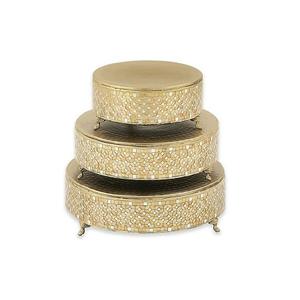 Support à gâteaux et desserts en métal à 3 niveaux Forme ronde Taille personnalisée Support à gâteaux pour bonbons de mariage au prix le plus bas - Product Image 2