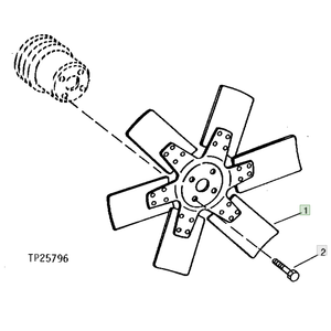 ส่วนสำหรับรถแทรกเตอร์ JD JohnDeere,หมายเลขชิ้นส่วนพัดลม AT170040 - Product Image 1