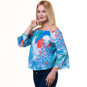 Top azul para mujer, blusa - Product Image 5
