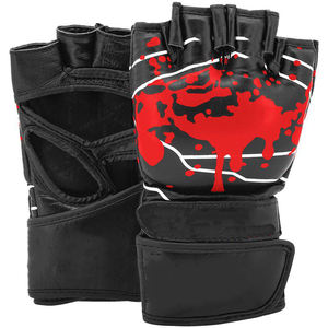 Guantes de MMA con logotipo personalizado de la mejor calidad, guantes de boxeo de medio dedo con palma abierta y cierre de encaje de cuero, excelente protección - Product Image 2