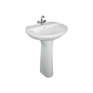 Pedestal Ceramic Wash <b>Basin</b> Modern Design Polished Finish 9L Capacity Made in Gujarat - Product Image 1