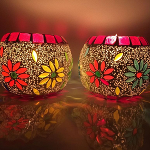 Bougeoir votif en verre pour la décoration de la maison pour les fêtes de Noël - Product Image 1