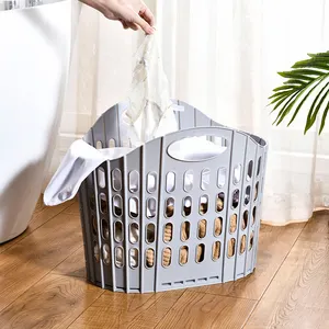 Quality Portable Hotel Door Hanging Bag Wash Felt Cloth Hamper Bucket Plastic Laundry Storage Basket