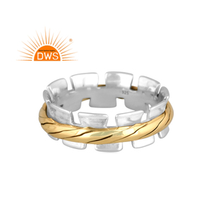 แหวนมงกุฎวงสปินเนอร์เงินสเตอร์ลิงเป็นของขวัญสำหรับผู้หญิงสำหรับเธอ - Product Image 1