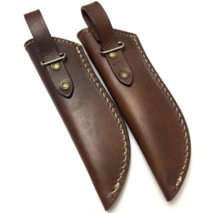 Lot de 2 étuis en cuir grainé de qualité supérieure pour couteaux à lame fixe - Product Image 3