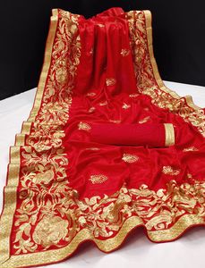 Most Party to Wear Saree Indian Luxury Saree Stone <b>Hand</b> Work Dori Work in Border in Colors Printed Tussle Women Sutra Ethnic - Product Image 4