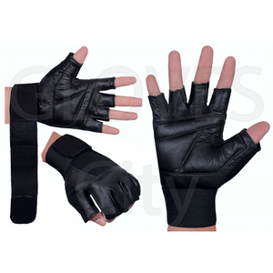 Gants d'entraînement de gym professionnels unisexes à demi-doigts Gants de levage en cuir épais Design respirant pour GANTS City - Product Image 1