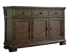 Armoire de rangement en bois de teck de pouces, plate-forme, sculpture à la main, Look Royal - Product Image 1