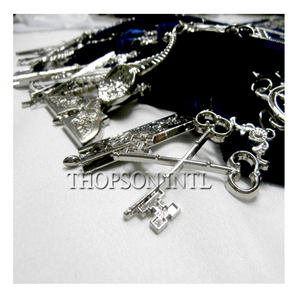 Collar de cadena Masonic Regalia Blue Lodge con manualidades bordadas y joyas de oficial de costura - Product Image 1