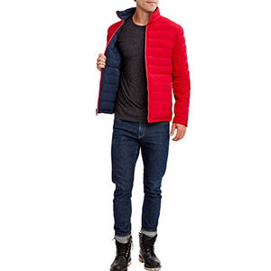 Chaqueta acolchada para hombre con diseño de bloque de color Chaqueta de burbuja para hombre con capucha extraíble y cuello alto - Product Image 6
