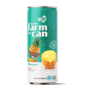 Venta al por mayor Popular Halal Propia Etiqueta Nuevo Diseño 250ml Alu Lata Bebida de Zumo de Piña Pura con el Mejor Precio de Alta Calidad - Product Image 1