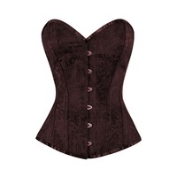 Corsets pour femmes en dentelle brodée de qualité supérieure, avec une seule baleine en acier, body en satin à couvrance totale, léger, respirant, écologique et à séchage rapide