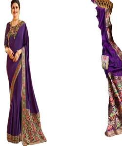 Banarasi soie Jacquard Saree avec chemisier femmes portent des dames fête Festival tenue quotidienne doux coton soie Sari en gros bas prix ApparelGarment - Product Image 1