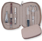 Mini kit de manucure, ensemble de coupe-ongles avec sac en cuir pu, 12 pièces, vente en gros