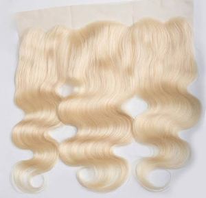 Blonde indienne Remy vierge faisceaux de cheveux humains 28 pouces vague naturelle perruques frontales Extensions de dentelle main douce sentiment tissage de cheveux - Product Image 4