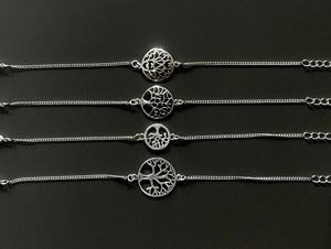 Bracelets réglables plaqués argent Life of Tree Chain Bracelets à la mode pour filles - Product Image 3