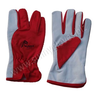 Guantes de trabajo de cuero Partido de vaca, protectores de mano personalizados, baratos, 2021 - Product Image 5