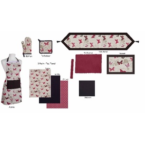 Drapeaux de cuisine en coton certifié en Denim avec logo imprimé, 3 pièces, collection 100% biologique - Product Image 5