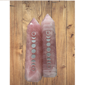 งานหัตถกรรมหินกึ่งมีค่ารูปพระจันทร์สไตล์ฮวงจุ้ยทำด้วยมือรูปกุหลาบควอตซ์แกะสลักพลอยคริสตัลรูปดวงจันทร์ - Product Image 3