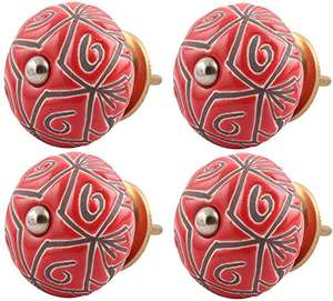 Perillas de cerámica pintadas a mano glamorosas para cocina y decoración del hogar para tocador y cajón con toque personalizado - Product Image 4