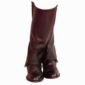 Half Chaps de cuero genuino Premium para hombres y mujeres Ropa ecuestre con estilo occidental de moda para montar a caballo - Product Image 1