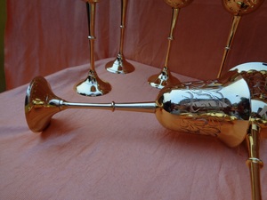 Classic Handmade Brass Wine Goblet Engraved Chalice 200ml Custom Logo Business Gift Wedding Decor Barware - Product Image 5