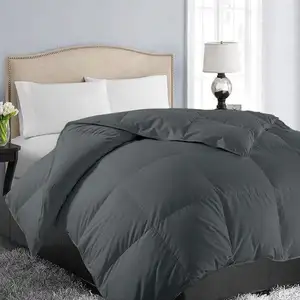 Dark Gary 150 GSM Home & Hotel Microfiber Polyester Duvet Twin Size Down Goose Comforter For Home Decor