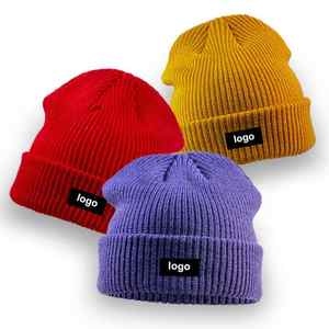 Wholesale Blank Acrylic Knitted High Quality Custom <b>Beanies</b> With Logos Winter Hats For Unisex - Product Image 1