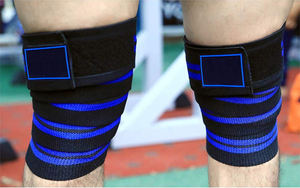 Genouillères à rayures personnalisées OEM de 78 pouces de long pour l'haltérophilie, vente en gros de genouillères de dynamophilie pour squat, gym, équipement de fitness - Product Image 6