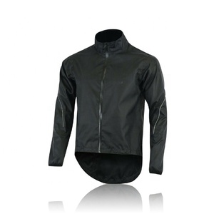 Men's Windproof Waterproof High Collar Long Sleeve <b>Reflective</b> Cycling <b>Running</b> Rain <b>Jacket</b>-Polyester/Cotton Blend - Product Image 1