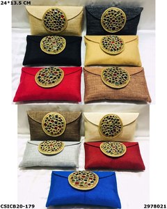 Ethnic Jute Designer Handmade Evening Clutch <b>Bag</b> <b>Unique</b> Stylish Accessory for Special Occasions - Product Image 3