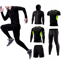 5 pièces de Compression pour hommes, vêtements d'entraînement, de Fitness, de Yoga