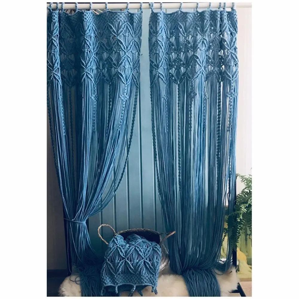 Pure Organic Cotton Rope Macrame Curtains from Casa Decor India