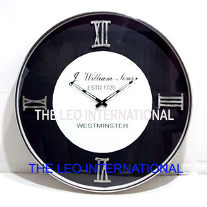 Horloge murale ronde noire silencieuse, décoration d'intérieur créative minimaliste contemporaine, art de la personnalité - Product Image 5