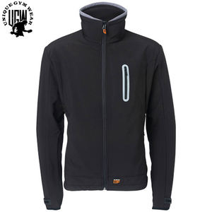 Veste d'hiver décontractée à coque souple pour hommes, coupe ajustée, col montant, logo à l'avant, imperméable, coupe-vent, partie respirante, vestes pakistanaises - Product Image 4