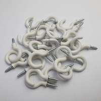 Crochets de suspension en acier argenté nickelé avec revêtement vinyle, crochets à vis pour suspension de plafond, certifiés ISO 9001, échantillons gratuits, modèle en gros