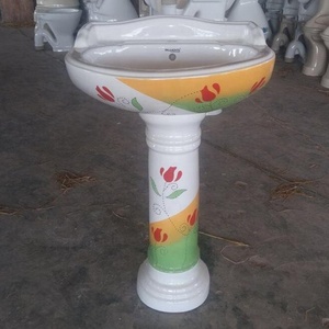 Vinus Ceramic Wash Hand <b>Pedestal</b> Basin <b>Sink</b> Stand Hotel <b>Bathroom</b> Sanitary Ware Set for Hotels Villas Hospitals Vistaar Factory - Product Image 4