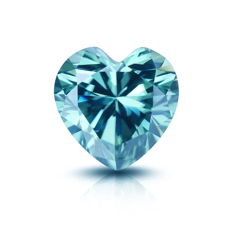 인증서 하트 컷 다이아몬드 가격 캐럿 당 도매 블루 moissanite 사용 14K/18K 골드 moissanite 반지
