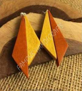 Pendientes de madera maciza para mujeres y niñas, pendientes con tasa al por mayor para fiestas y bodas - Product Image 1